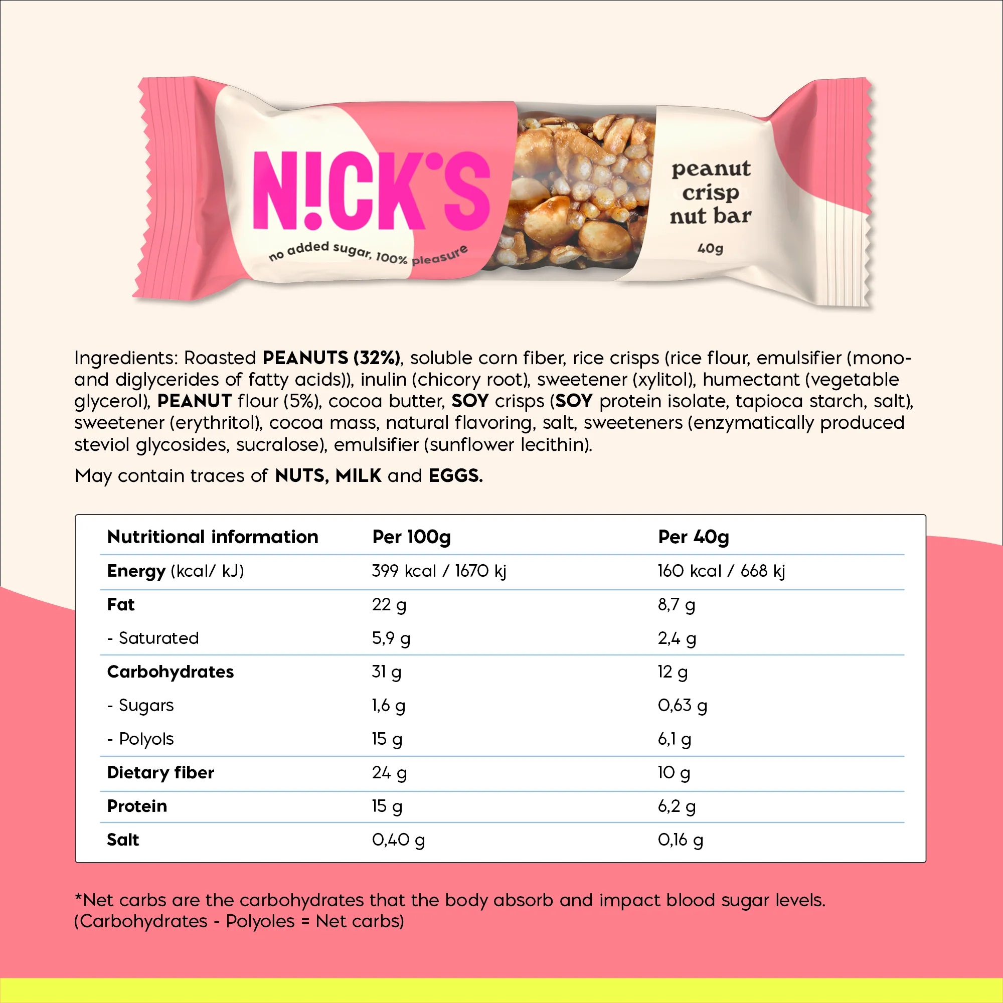 Nut bar peanut crisp 12 x 40g - Image 5