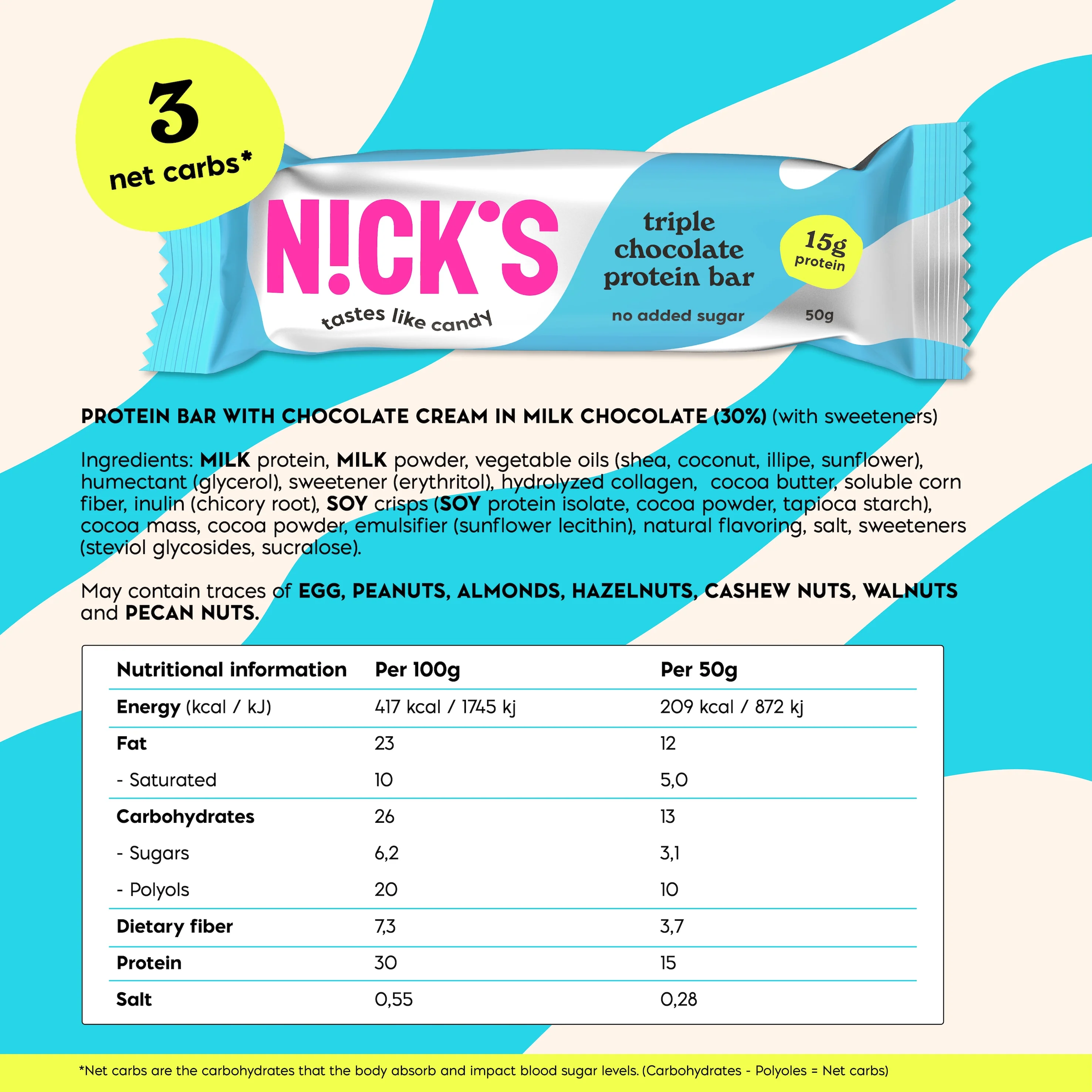 Protein bar triple chocolate 12 x 50g - Image 5